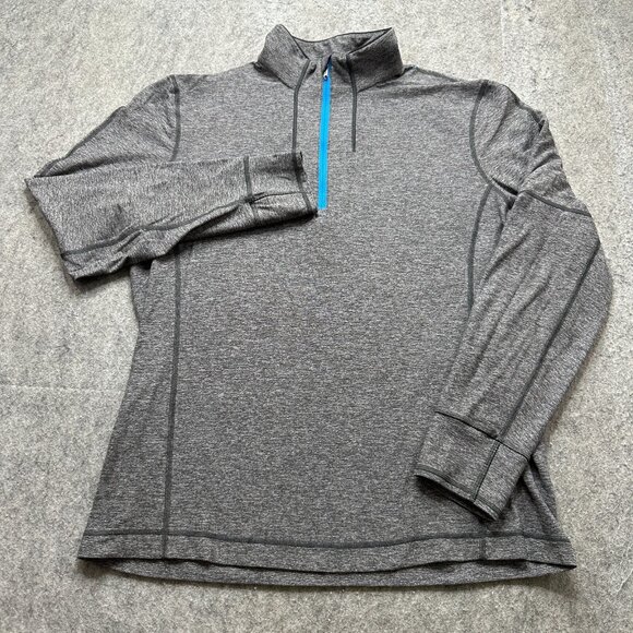 Lululemon Surge 1/2 Zip Pullover Men L Gray Solid Long Sleeve b157 - Picture 2 of 14